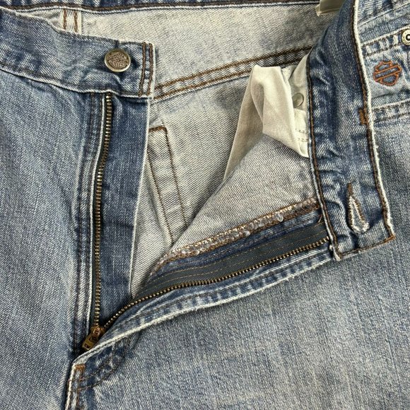 Harley‎ Davidson Blue Denim Straight Medium Wash Mens Motorcycle Jeans - Picture 4 of 12